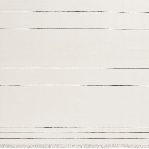 Mieta Handwoven Warm White Stripe New Zealand Wool Rug Swatch 12"x12"