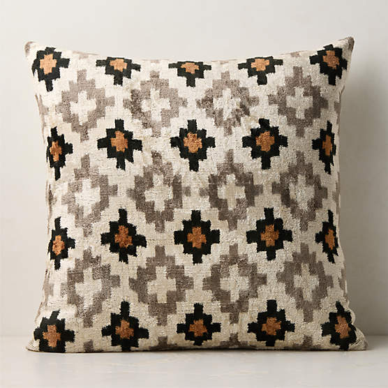 Mila Turkish Silk Throw Pillow with Down-Alternative Insert 23"x23"