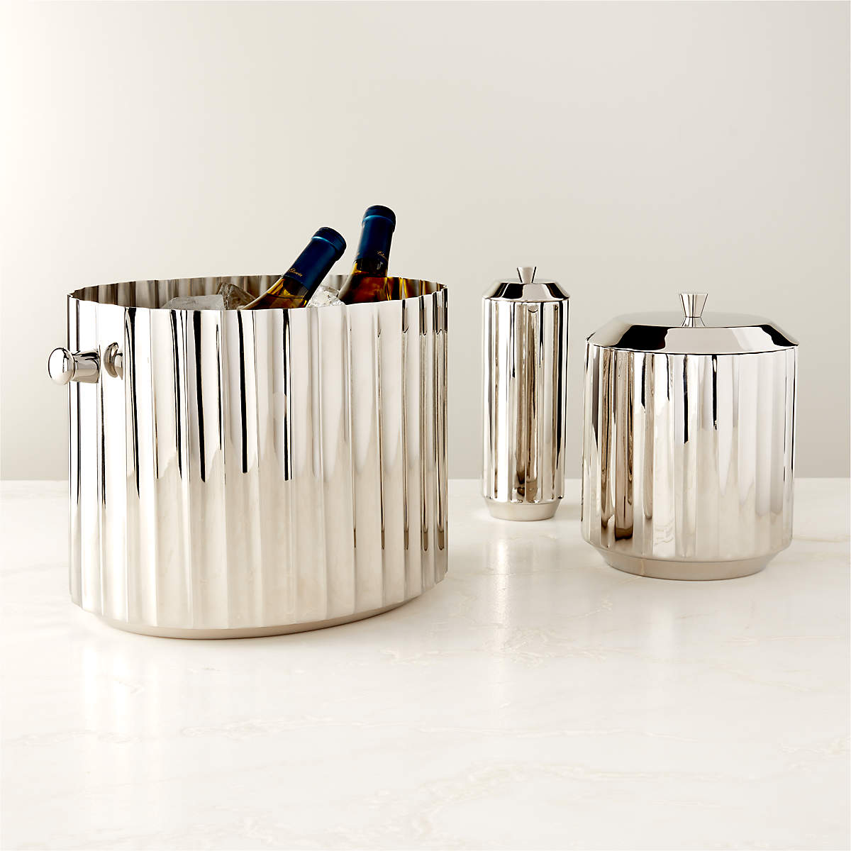 Milano Modern Stainless Steel Champagne Bucket + Reviews | CB2