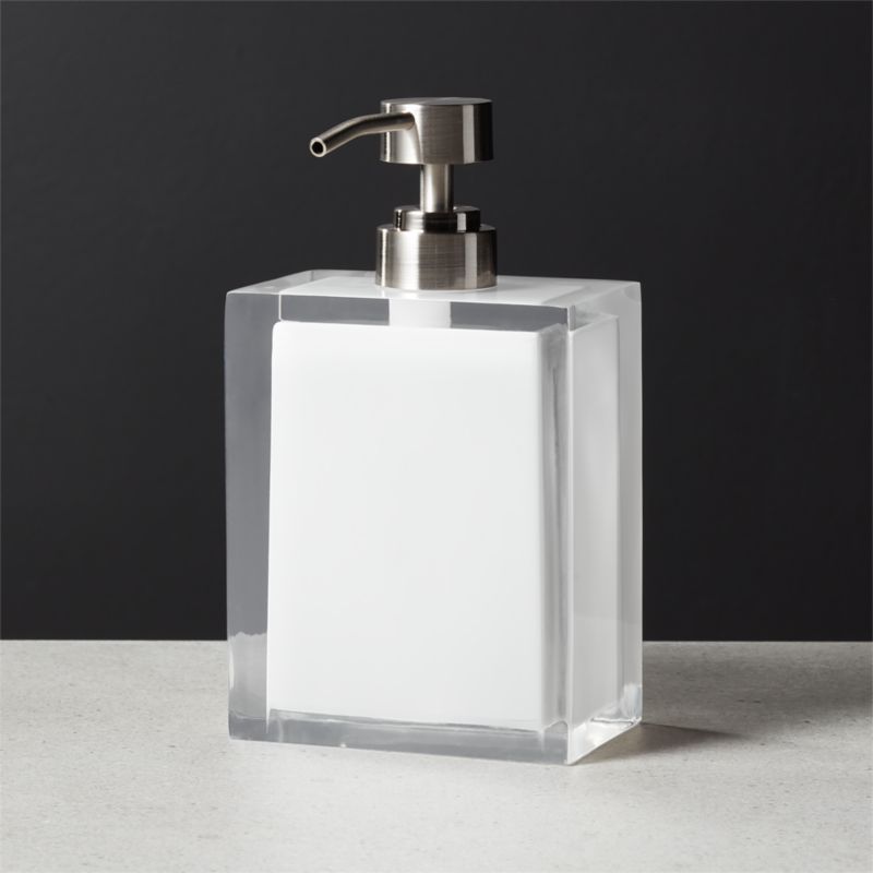 black and white soap dispenser