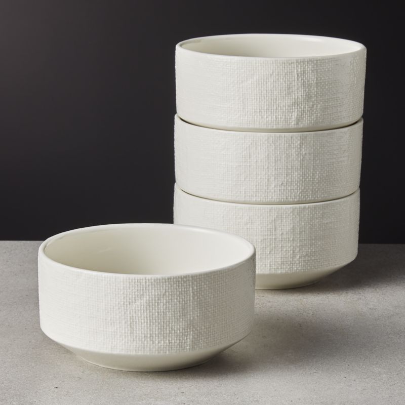 View Millye White Soup Bowls Set of 4 details