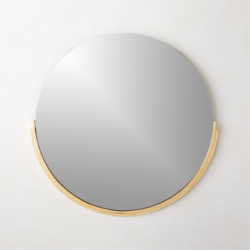 Mimi Round Polished Brass Wall Mirror 24