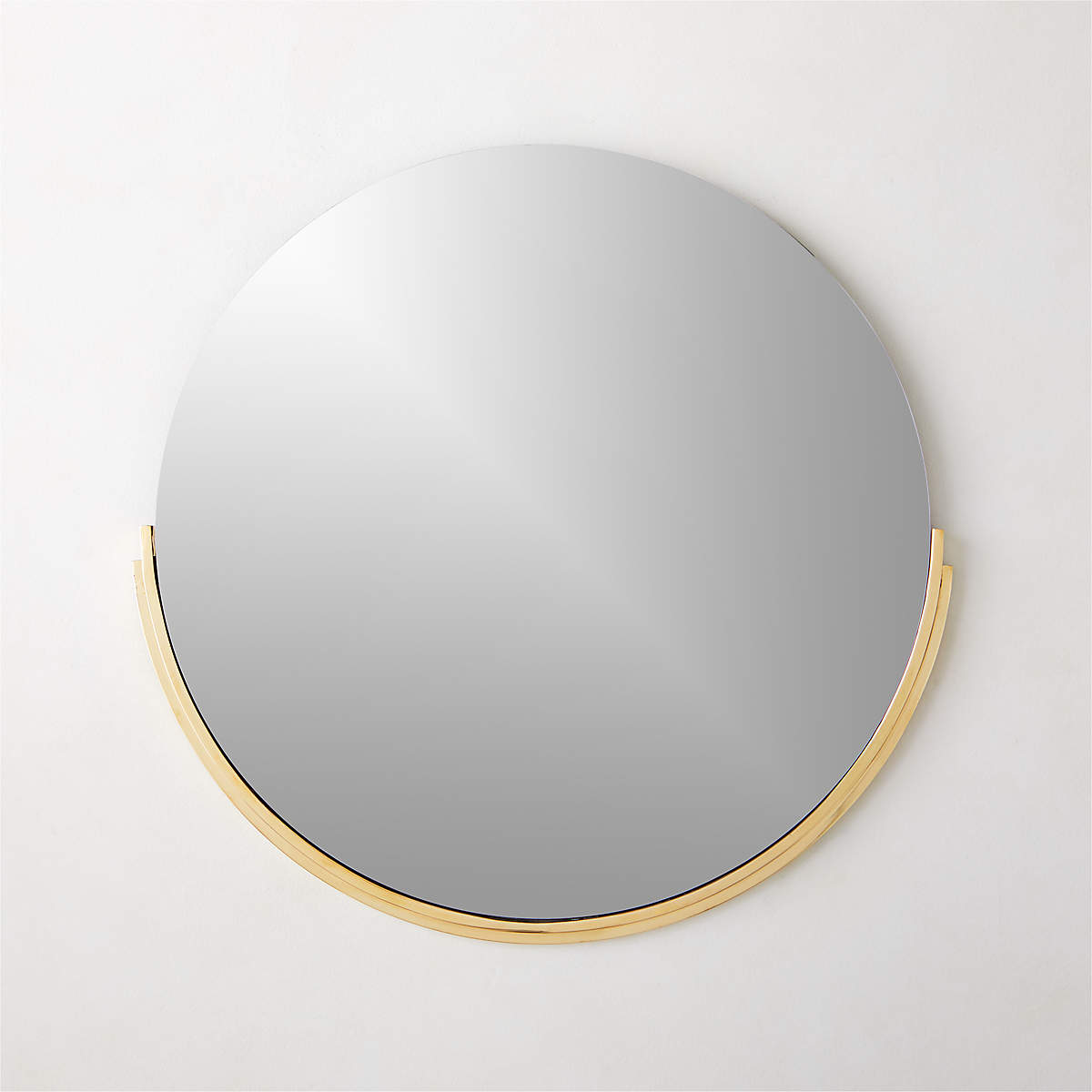 Mimi Round Polished Brass Wall Mirror 24 Reviews CB2 Canada   Mimi Round Polished Brass Wall Mirror 24 