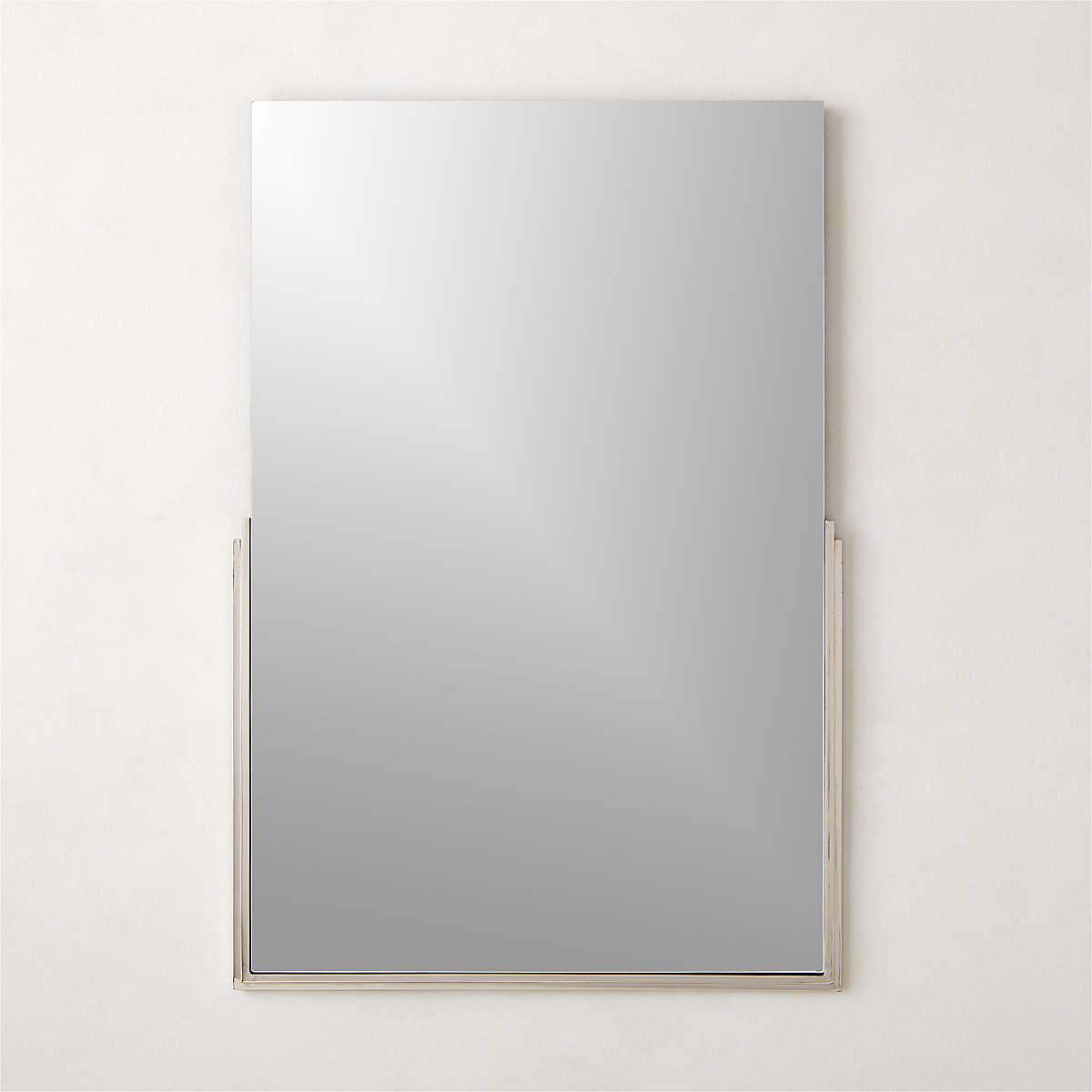 Mimi Rectangular Polished Nickel Modern Wall Mirror 24"x36" + Reviews