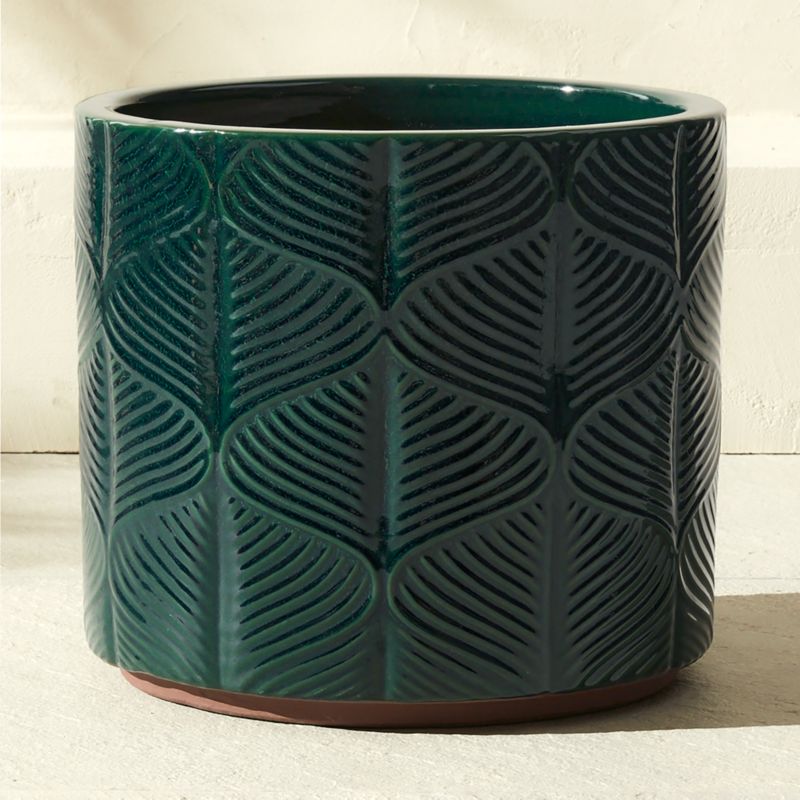 Mina Round Dark Green Reactive Glazed Indoor/Outdoor Planter Large - image 3 of 6