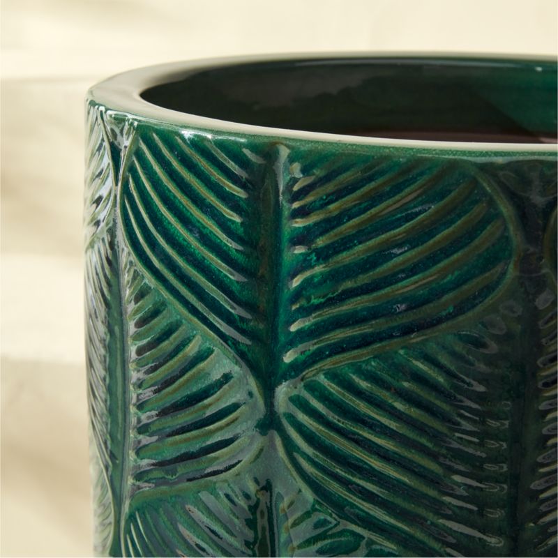 Mina Round Dark Green Reactive Glazed Indoor/Outdoor Planter Medium - image 4 of 6