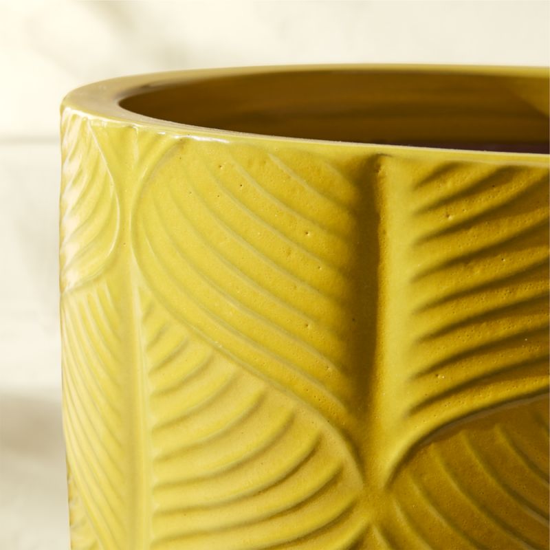 Mina Round Yellow Reactive Glazed Indoor/Outdoor Planter Large - image 4 of 6