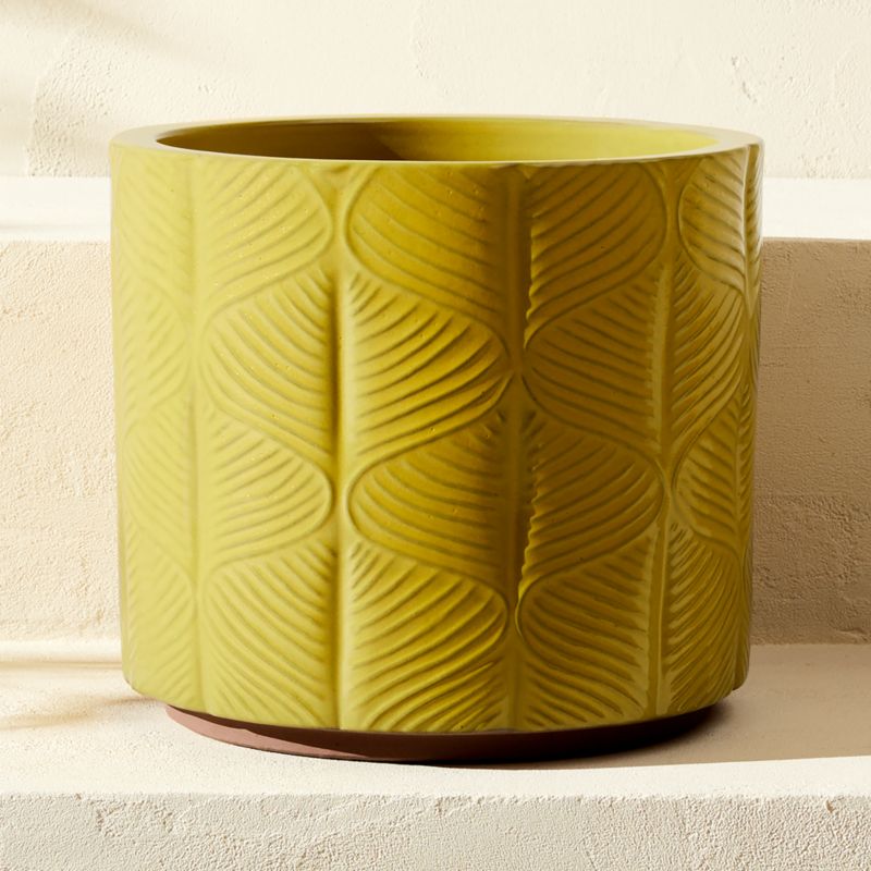 Mina Round Yellow Reactive Glazed Indoor/Outdoor Planter Medium - image 3 of 6