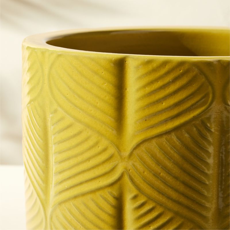 Mina Round Yellow Reactive Glazed Indoor/Outdoor Planter Small - image 4 of 6