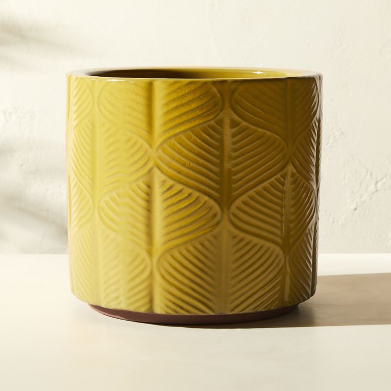 Mina Round Yellow Reactive Glazed Indoor/Outdoor Planter Small - image 3 of 6