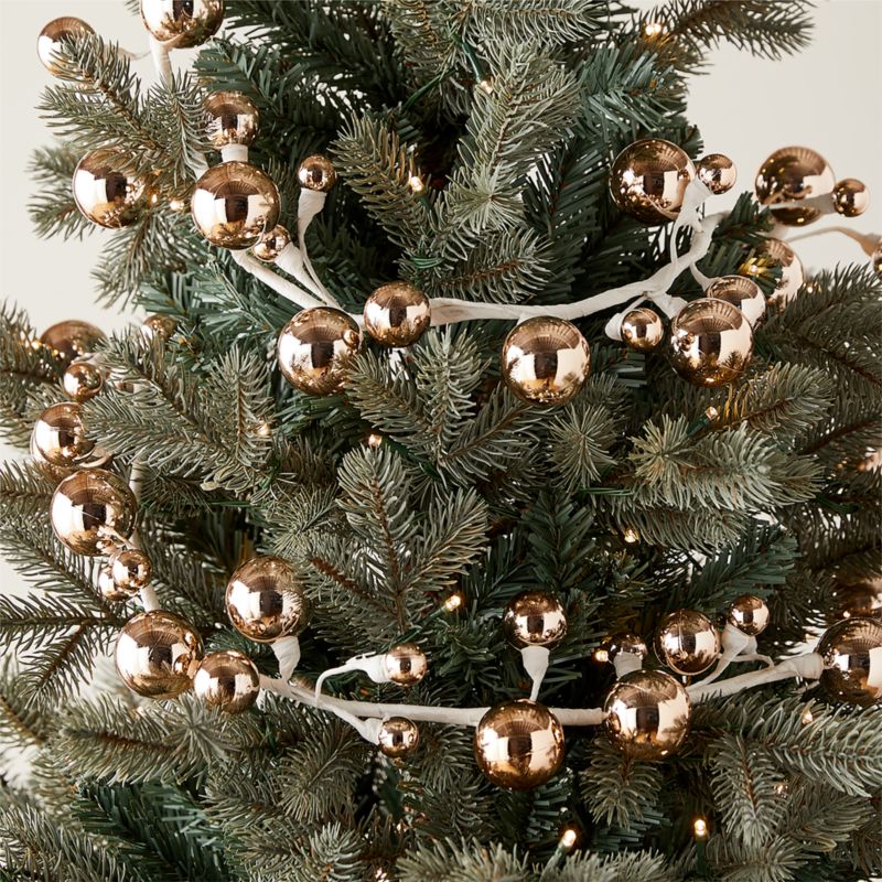 Mini Champagne Gold Ball Holiday Garland 72" - image 2 of 4