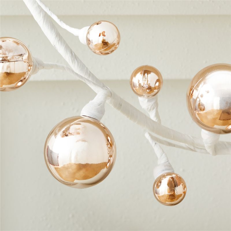 Mini Champagne Gold Ball Holiday Garland 72" - image 1 of 4