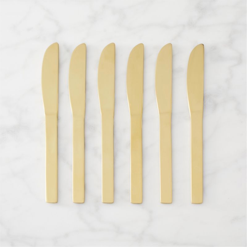 View Mini Gold Cocktail Spreaders Set of 6 details