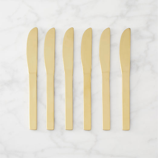 Mini Gold Cocktail Spreaders Set of 6