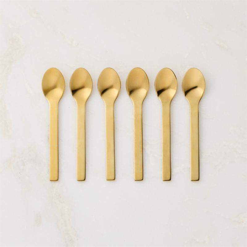 View Mini Gold Cocktail Spoons Set of 6 details