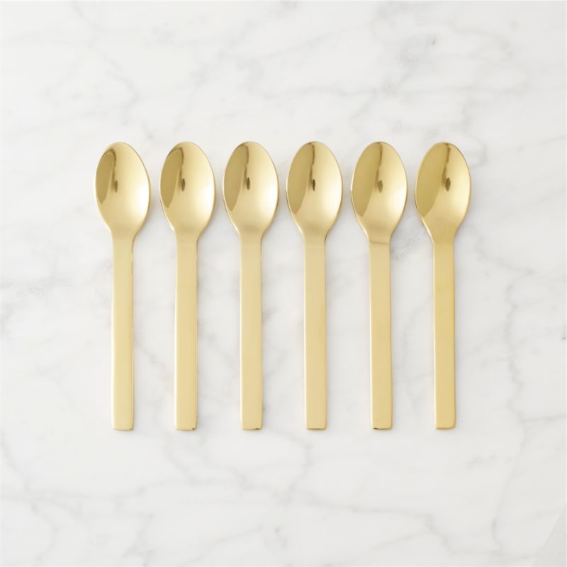 View Mini Gold Cocktail Spoons Set of 6 details