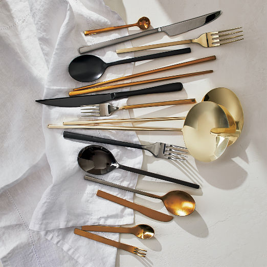 Tilt 20-Piece Brushed Silver Flatware Set