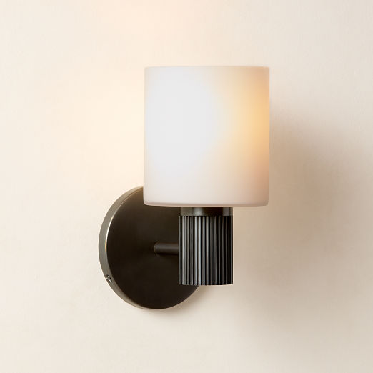 Mirabell Ribbed Blackened Brass Wall Sconce Set of 2