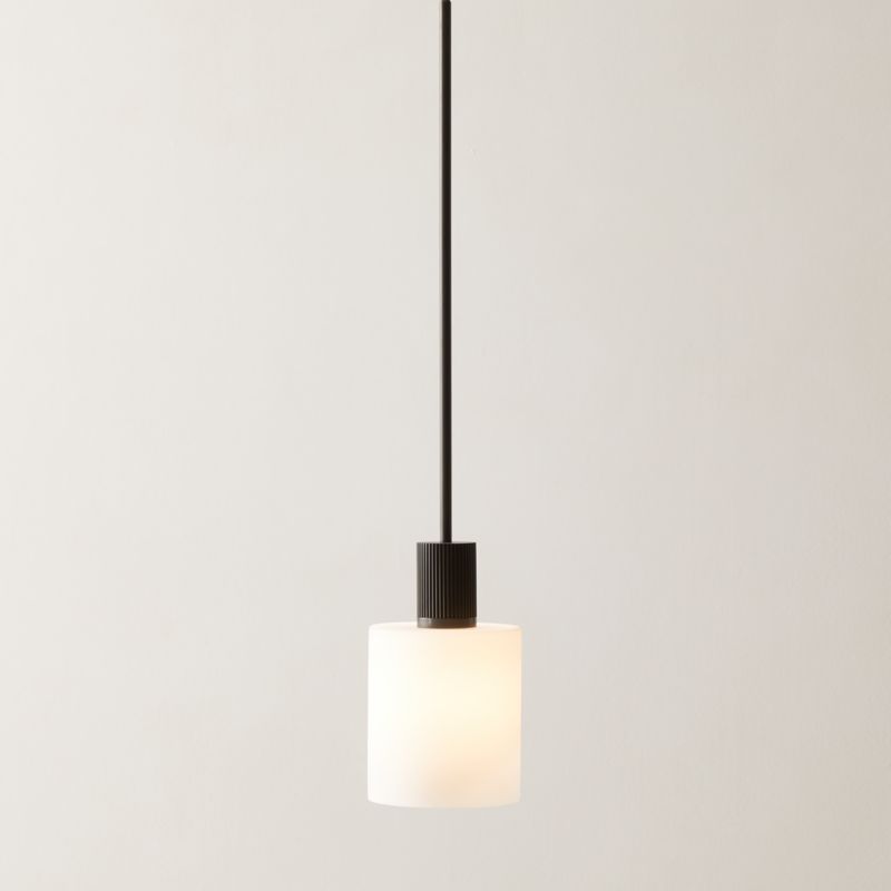 Mirabell Ribbed Blackened Brass Pendant Light - image 0 of 6