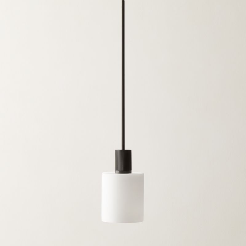 Mirabell Ribbed Blackened Brass Pendant Light - image 2 of 6