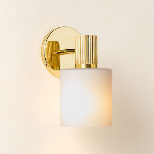 Mirabell Ribbed Unlacquered Brass Wall Sconce