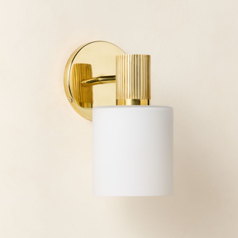 Mirabell Ribbed Unlacquered Brass Wall Sconce - image 6 of 9