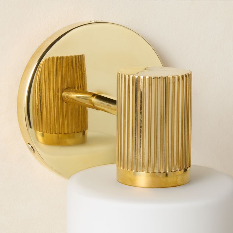 Mirabell Ribbed Unlacquered Brass Wall Sconce - image 5 of 9
