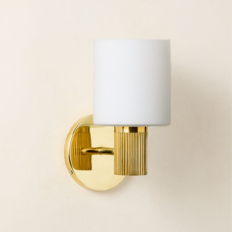 Mirabell Ribbed Unlacquered Brass Wall Sconce - image 7 of 9