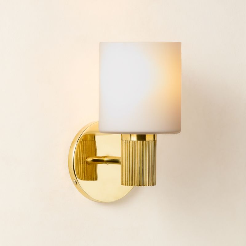 Mirabell Ribbed Unlacquered Brass Wall Sconce - image 4 of 9