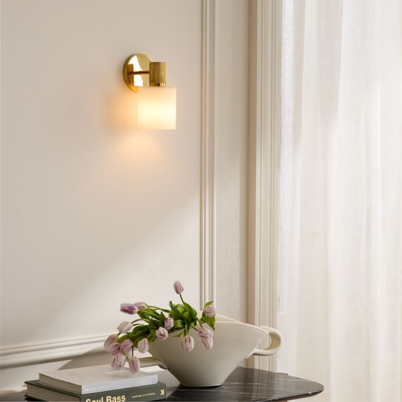Mirabell Ribbed Unlacquered Brass Wall Sconce - image 7 of 9