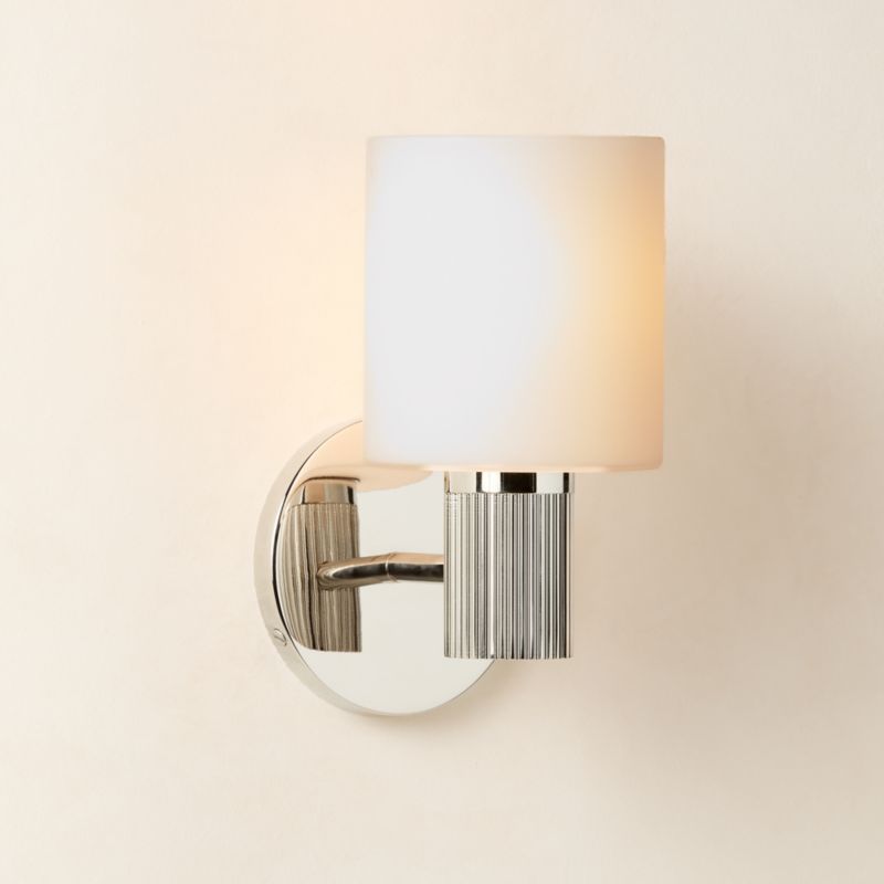 Mirabell Ribbed Polished Nickel Wall Sconce Set of 2 - image 2 of 6