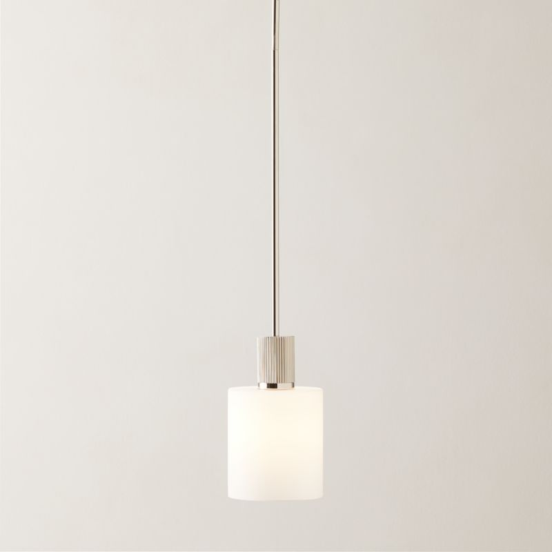 Mirabell Ribbed Polished Nickel Pendant Light - image 0 of 6