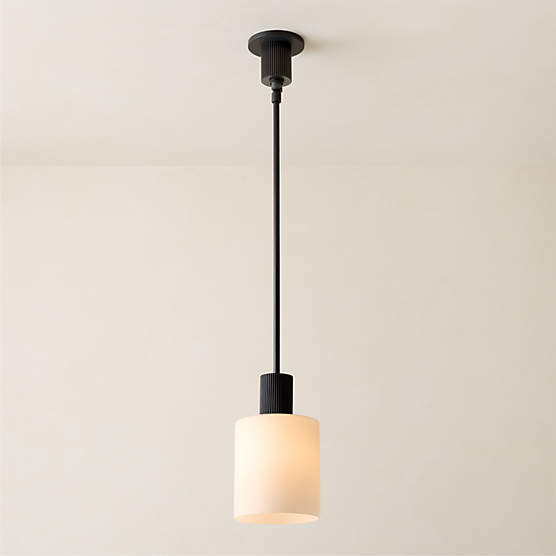 Mirabell Ribbed Blackened Brass Pendant Light
