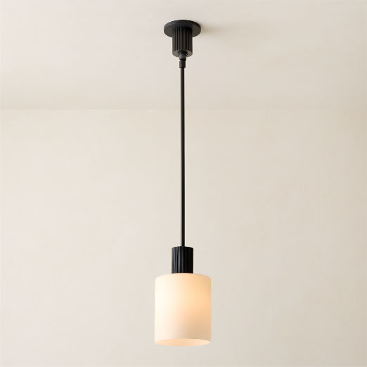 Mirabell Ribbed Blackened Brass Pendant Light