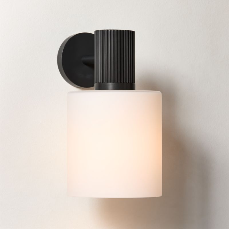 Viewing product image Mirabell Ribbed Blackened Brass Wall Sconce - image 1 of 5