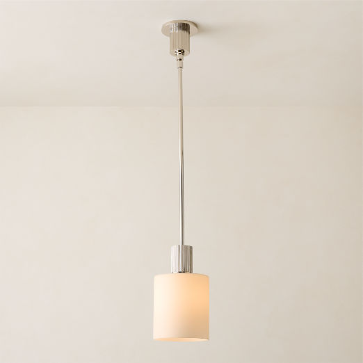 Mirabell Ribbed Polished Nickel Pendant Light