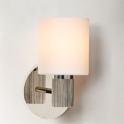 Mirabell Ribbed Polished Nickel Wall Sconce