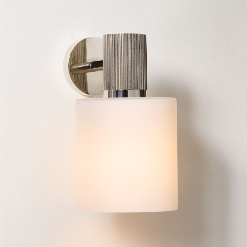 Viewing product image Mirabell Ribbed Polished Nickel Wall Sconce - image 1 of 5