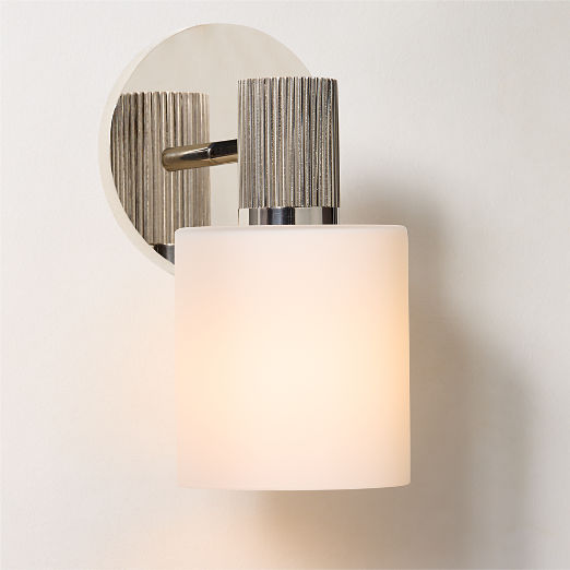Mirabell Ribbed Polished Nickel Wall Sconce Set of 2