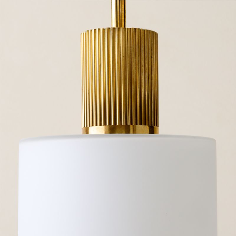 Mirabell Ribbed Unlacquered Brass Pendant Light - image 3 of 7