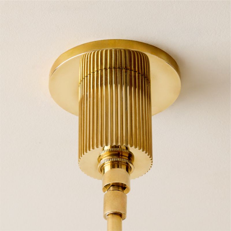 Mirabell Ribbed Unlacquered Brass Pendant Light - image 4 of 7