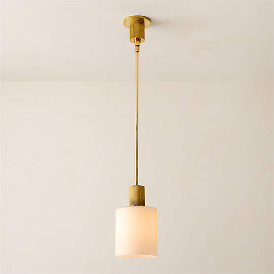 Mirabell Ribbed Unlacquered Brass Pendant Light