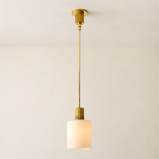 Mirabell Ribbed Unlacquered Brass Pendant Light