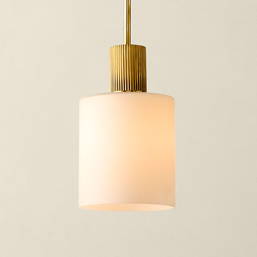 Mirabell Ribbed Unlacquered Brass Pendant Light