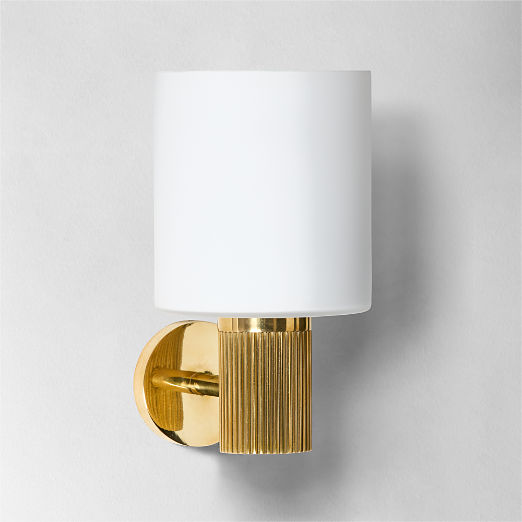 Mirabell Ribbed Unlacquered Brass Wall Sconce