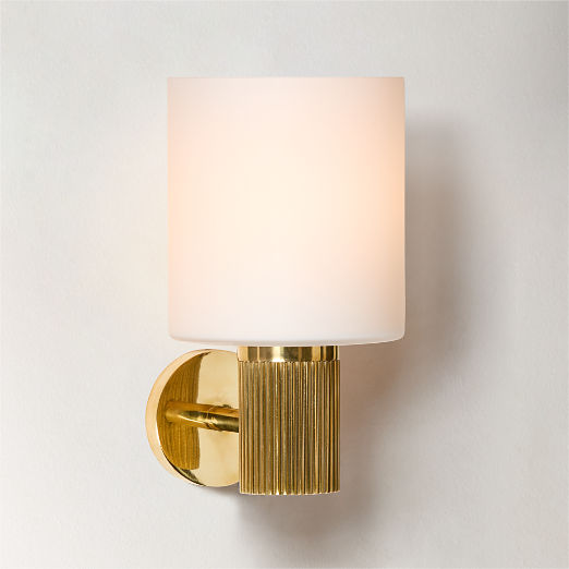 Mirabell Ribbed Unlacquered Brass Wall Sconce