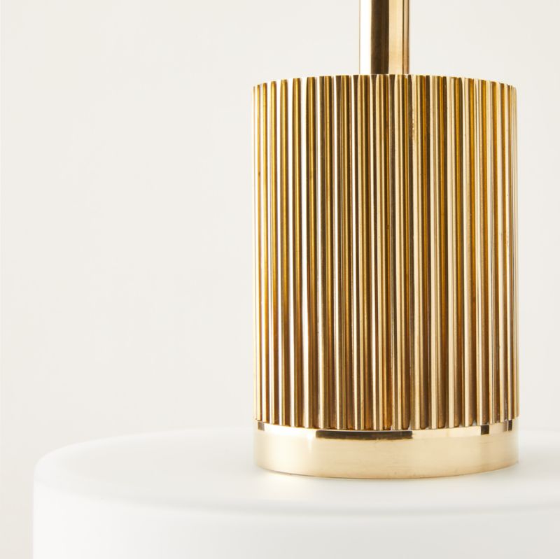 Mirabell Ribbed Unlacquered Brass Pendant Light - image 3 of 6