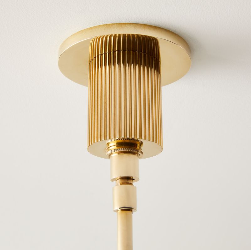 Mirabell Ribbed Unlacquered Brass Pendant Light - image 4 of 6