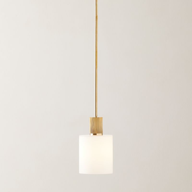 Mirabell Ribbed Unlacquered Brass Pendant Light - image 0 of 6