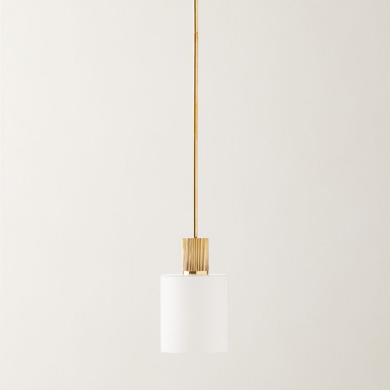 Mirabell Ribbed Unlacquered Brass Pendant Light - image 2 of 6